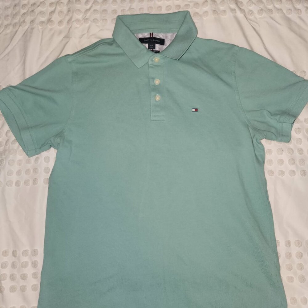 Share Tommy Hilfiger Slim Fit Stretch Mens Polo Pique Polo Shirt, Mens L, Retail